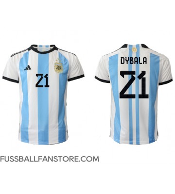 Argentinien Paulo Dybala #21 Replik Heimtrikot WM 2022 Kurzarm